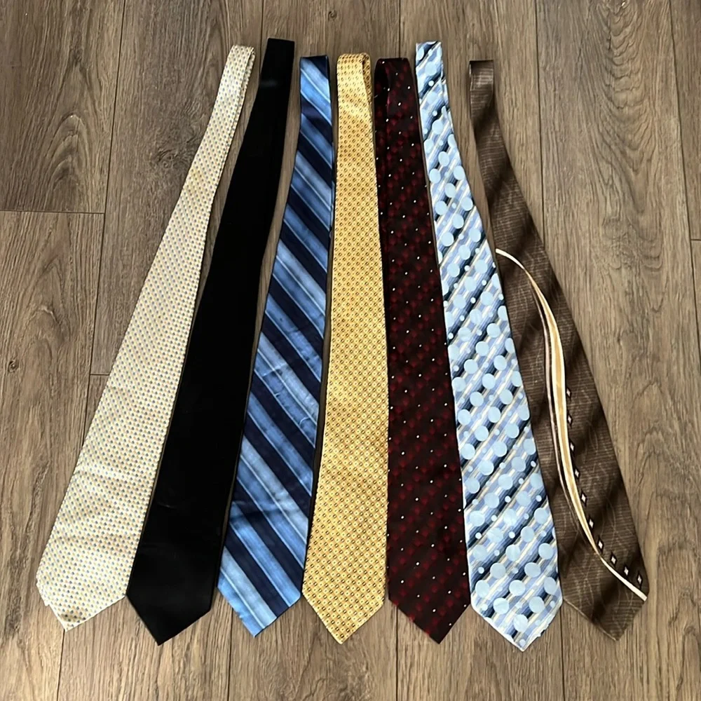 Puritan,Stafford,Merona And More Men’s 100% Silk Classic Tie Bundle Of 7 Size OS